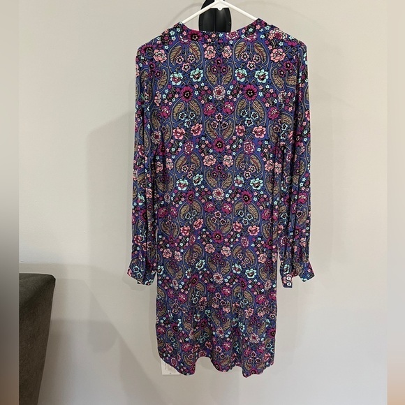 Matilda Jane Thoughts and Dreams blue & pink rayon floral long sleeve dress med - Picture 5 of 9